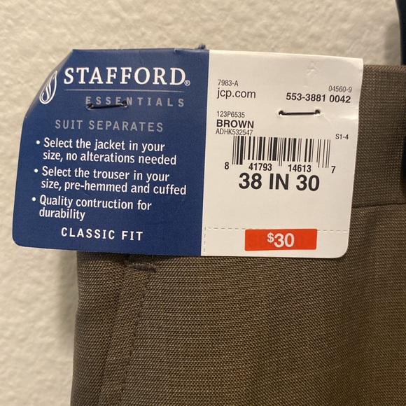 Stafford classic fit 2 piece suit NWT - Picture 9 of 14